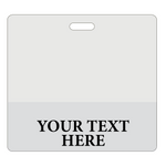 horizontal clear badge buddy ready for your title to be added (light gray border)