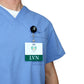 Clear LVN Badge Buddy - Horizontal ID Badge Backer for Licensed Vocational Nurses - Double Sided Print