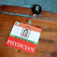 Clear PHYSICIAN Badge Buddy - Horizontal ID Badge Backer for Physicians - Double Sided Print