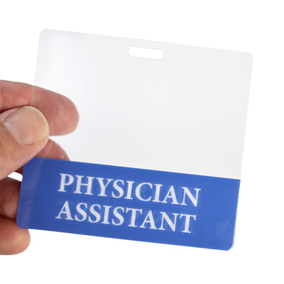 Clear PHYSICIAN ASSISTANT Badge Buddy - Horizontal Nurse ID Badge Backer - Double Sided Print
