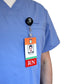 Clear RN Badge Buddy Vertical with Color Border for Registered Nurses - Double Sided Print