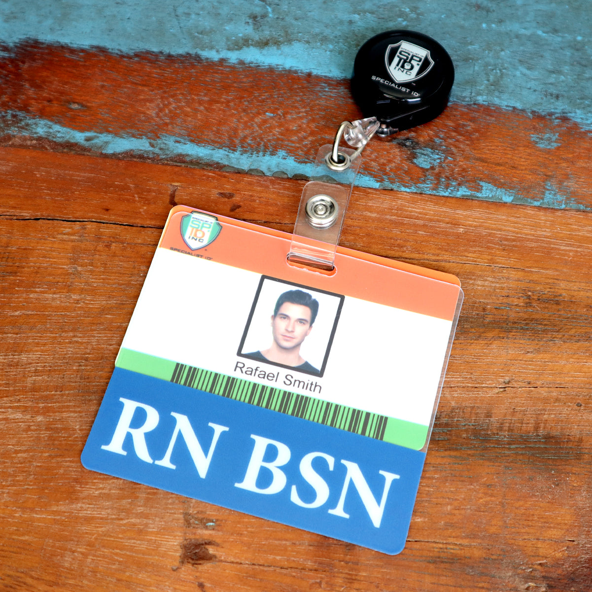 Clear RN BSN Badge Buddy - Horizontal Nurse ID Badge Backer - Double Sided Print