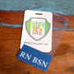 Clear RN BSN Badge Buddy Vertical with Blue Border for Nurses