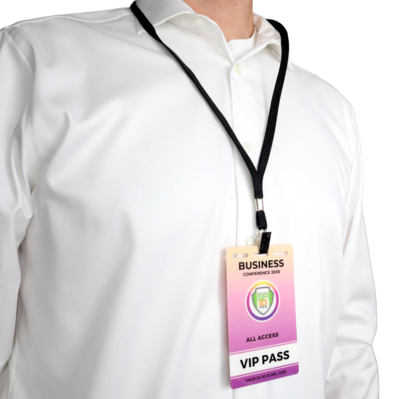 Worn on a lanyard as a conference VIP pass