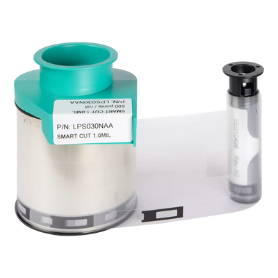 Evolis LPS030NAA Clear Small Cut Patch Laminate Ribbon - 600 prints, Compatible with Primacy Laminator and Primacy 2 Laminator