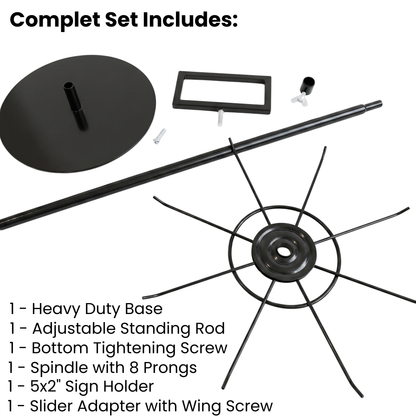 Included parts for SPID-8660 lanyard display stand