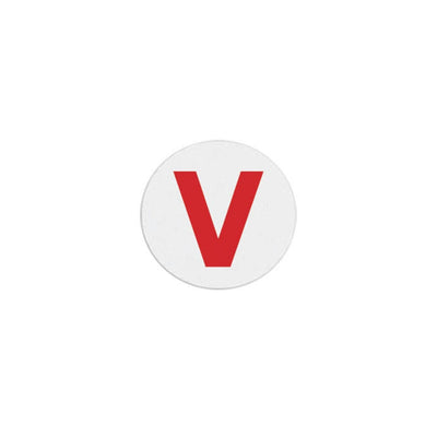 TEMPbadge T6122 TIMEspot Expiring Indicator, 1-Day, Red V, Box of 1,000