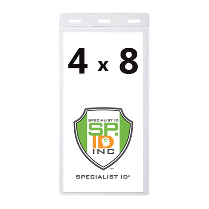 Clear 4x8 vinyl ticket and credential holder with 3 Euro slots, SPID-1040