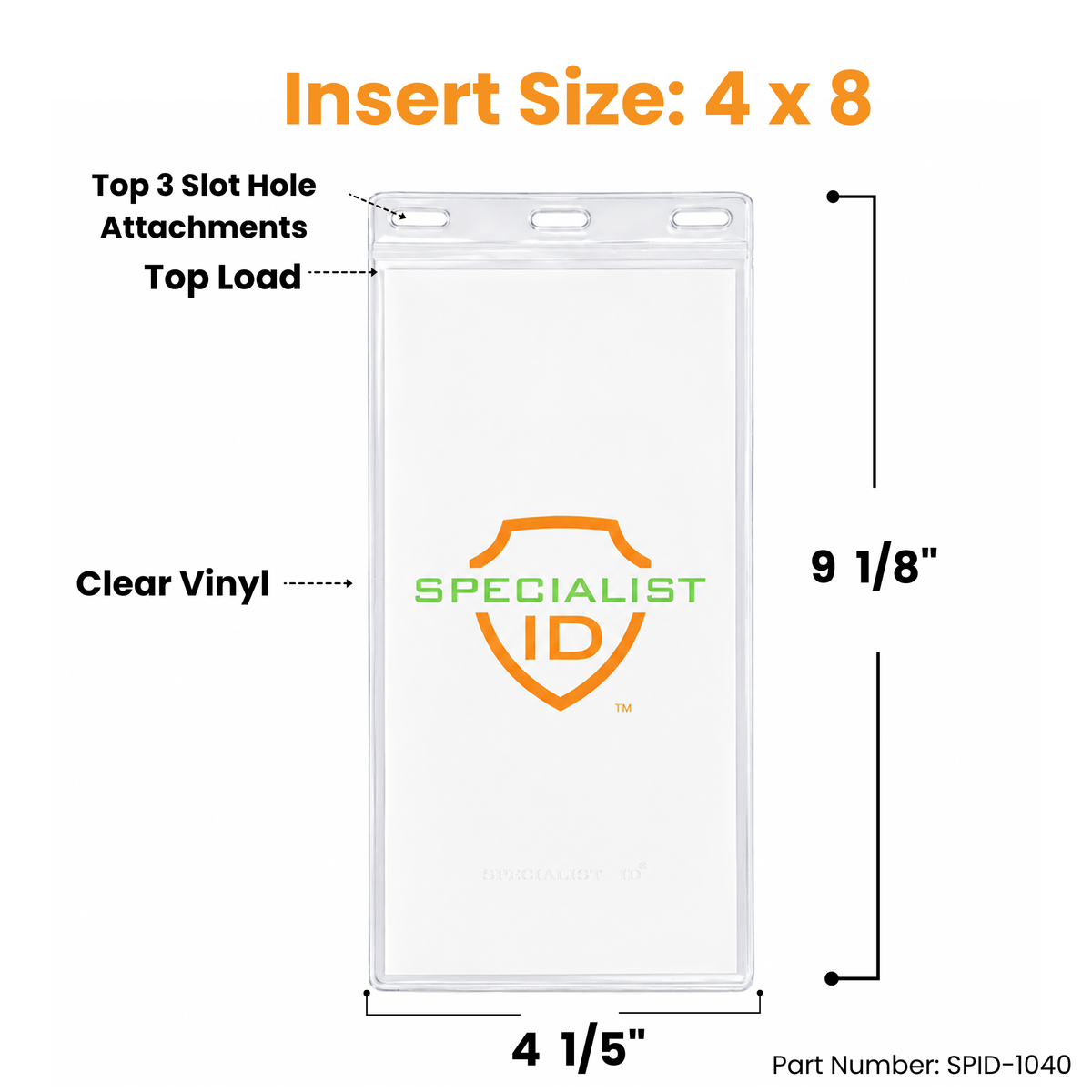 4x8 Clear Vinyl Ticket & Credential Holder | Specialist ID