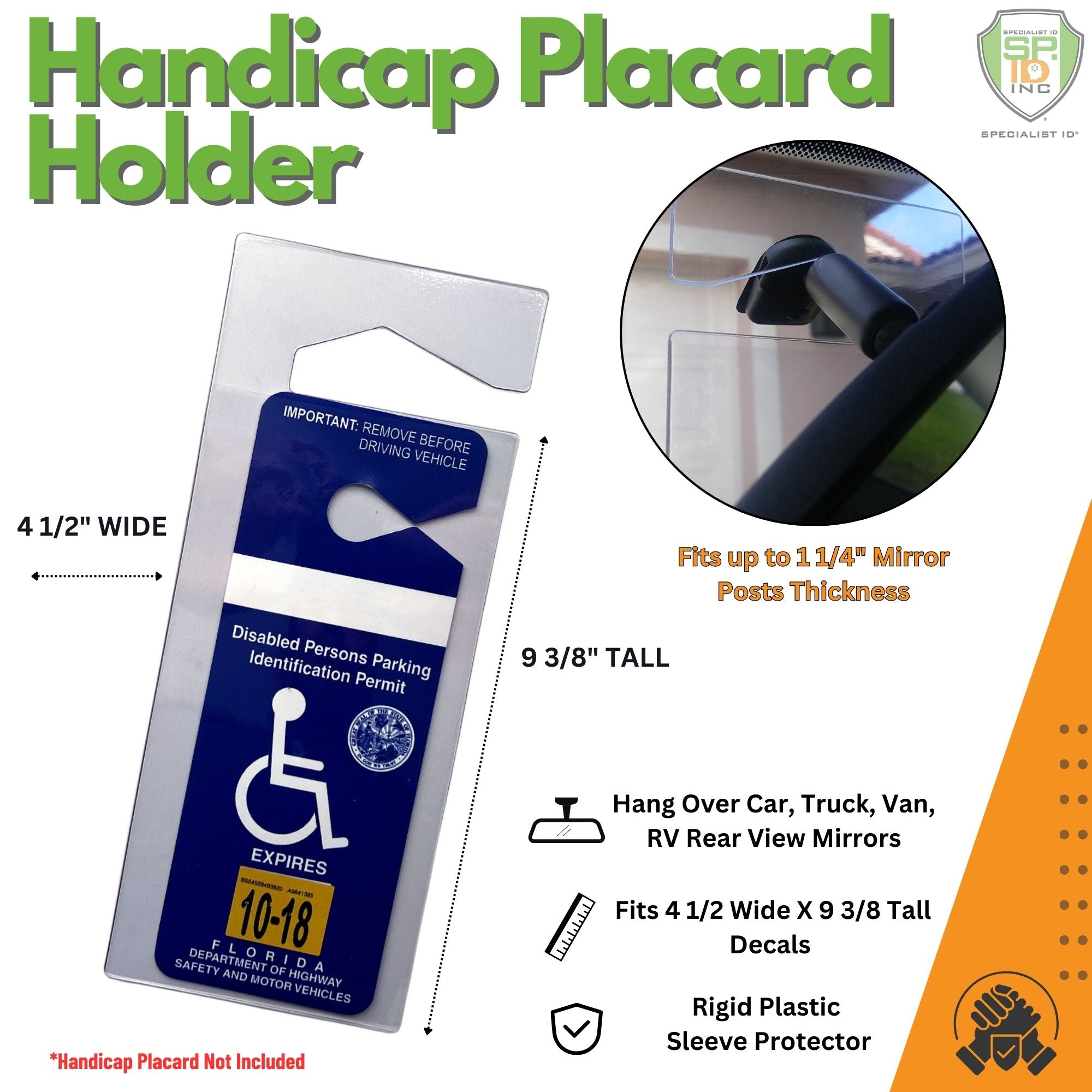 Specialist ID Handicap Hang Tag Holder (SPID1120)