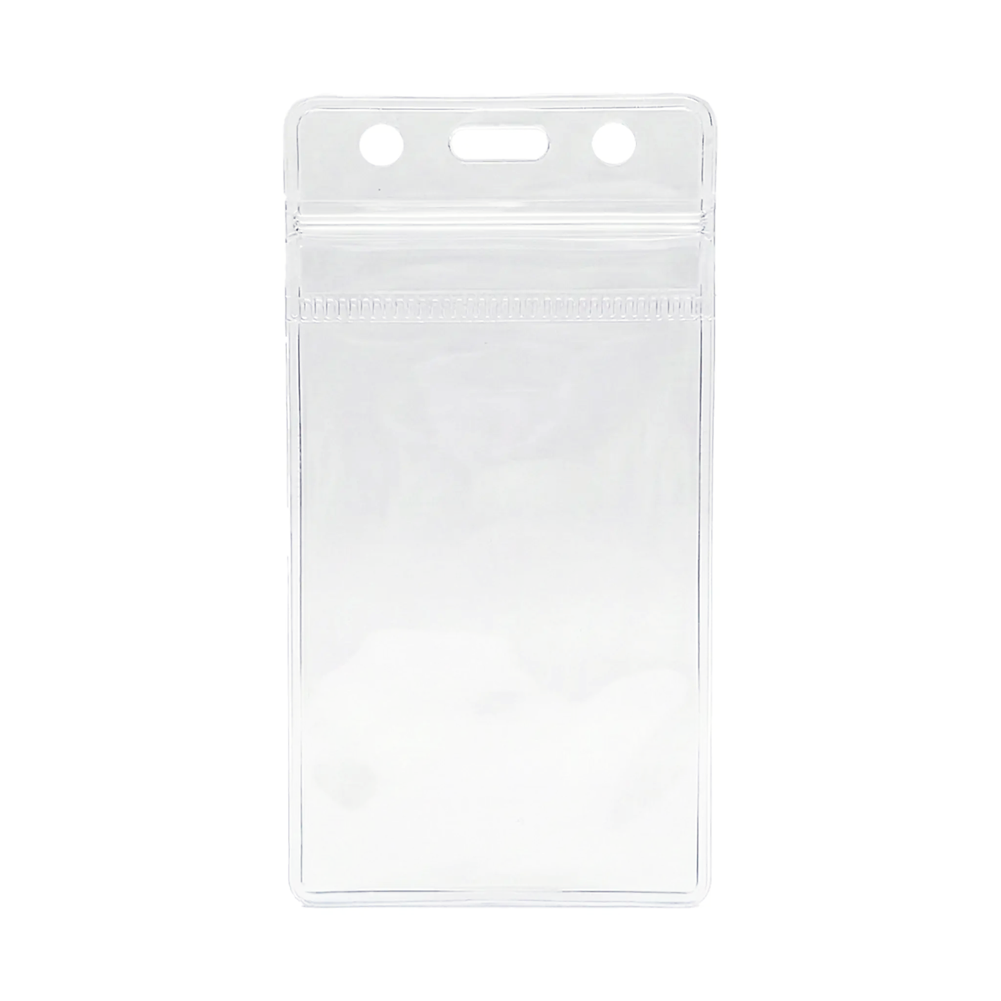 SPID-1740 clear vertical zipper badge holder for one CR80 ID card