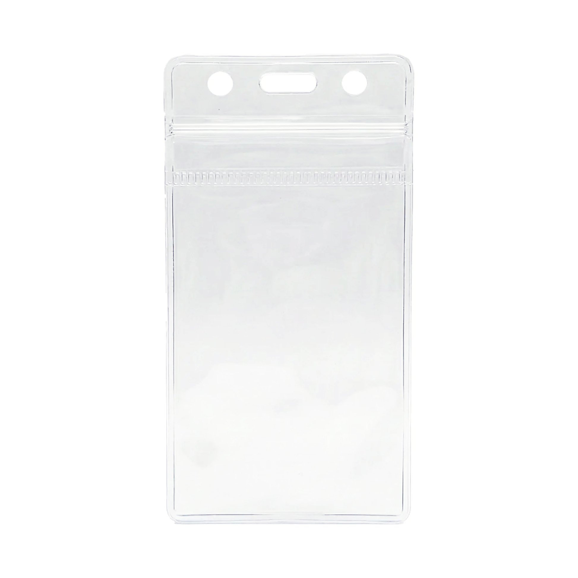 SPID-1740 clear vertical zipper badge holder for one CR80 ID card