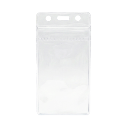 SPID-1740 clear vertical zipper badge holder for one CR80 ID card