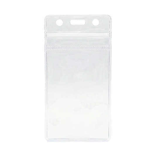 SPID-1740 clear vertical zipper badge holder for one CR80 ID card
