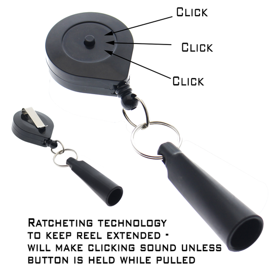 SPID-3220 stay-open ratchet reel showing extended pull cord and release button