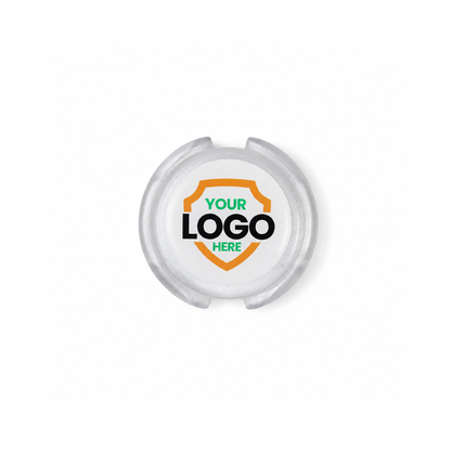 SPID-3820-CLEAR-DOME Translucent White / Dome label - A white circle with "YOUR LOGO HERE", perfect for Custom Stethoscope ID Tags - Upload Your Logo to Customize. Sold by Specialist ID.