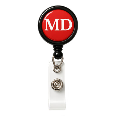 MD Badge Buddy Reel with Swivel Spring Clip - MD Badge Buddy and Retractable Reel in One for Doctors