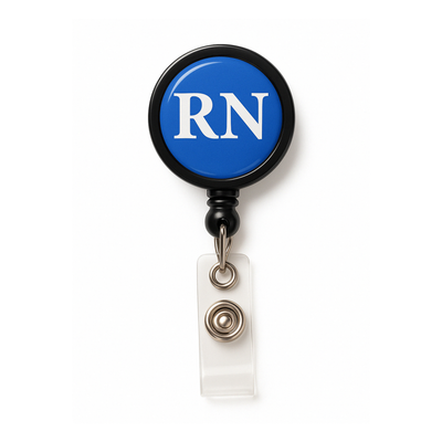 RN Badge Buddy Reel with Swivel Spring Clip - Nurse Badge Buddy and Retractable Reel in One