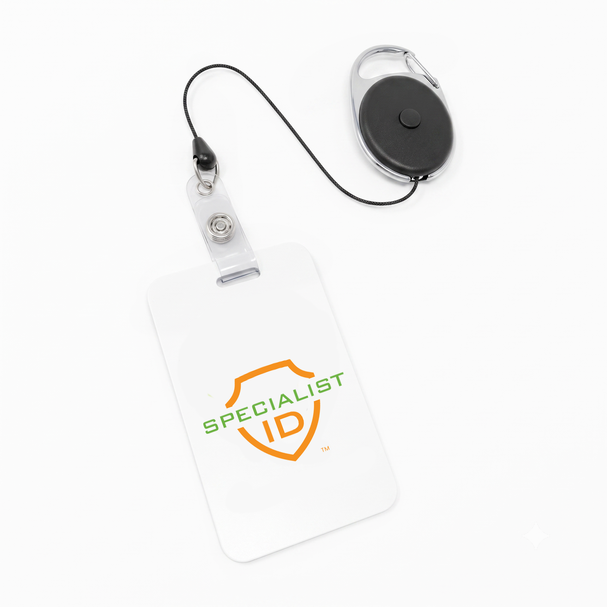 Push button cord release badge reel for access cards