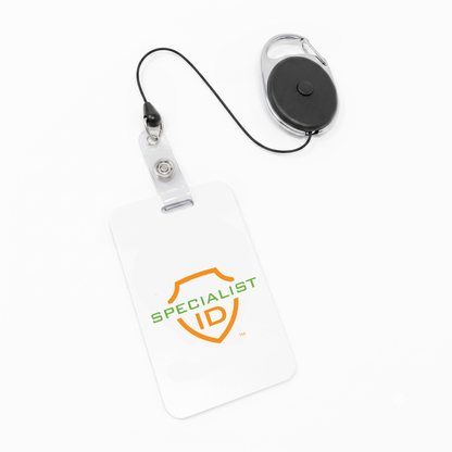 Push button cord release badge reel for access cards