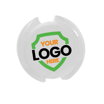 A white circle with green and orange text, perfect for Custom Stethoscope ID Tags - Upload Your Logo to Customize. Sold by Specialist ID.