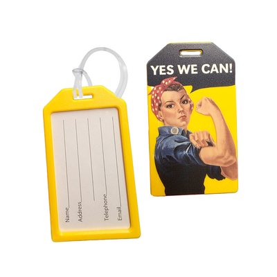 Heavy Duty Rosie the Riveter Luggage Tag with Plastic Loop