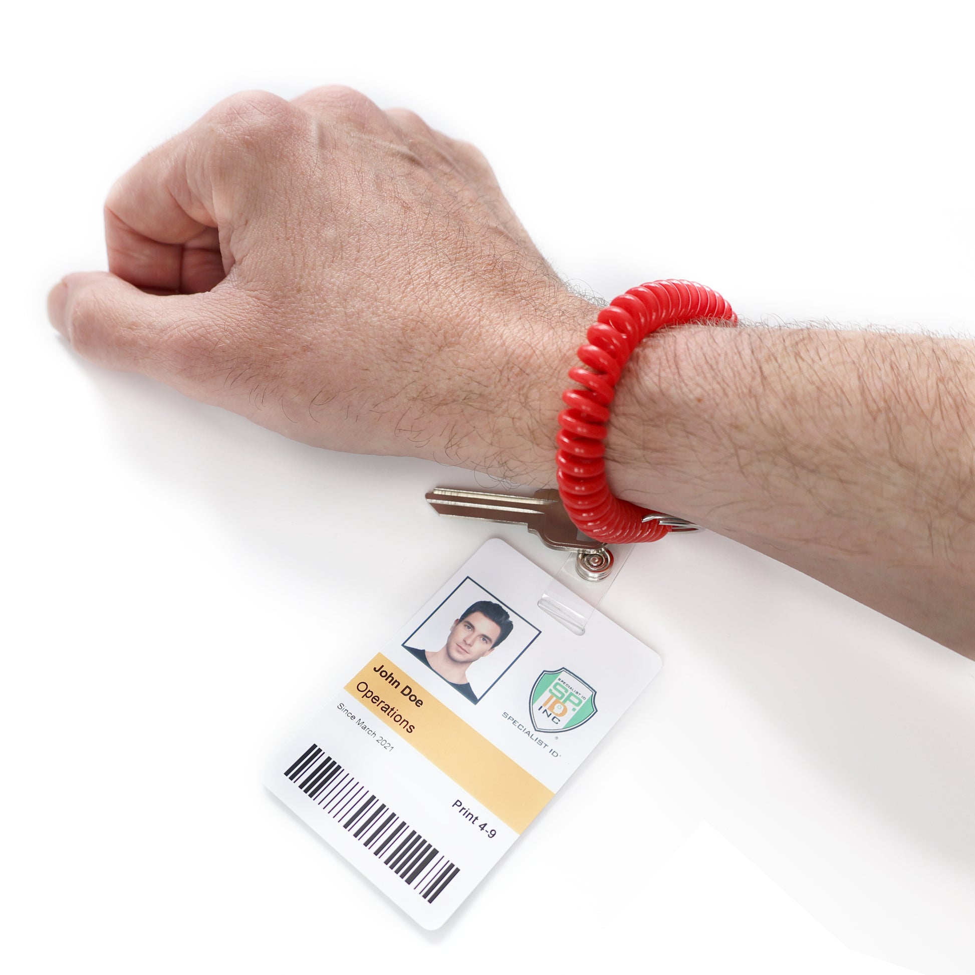 Key Fob Keychain Wrist Holder Clear Wrist Coil Key Chain With ID