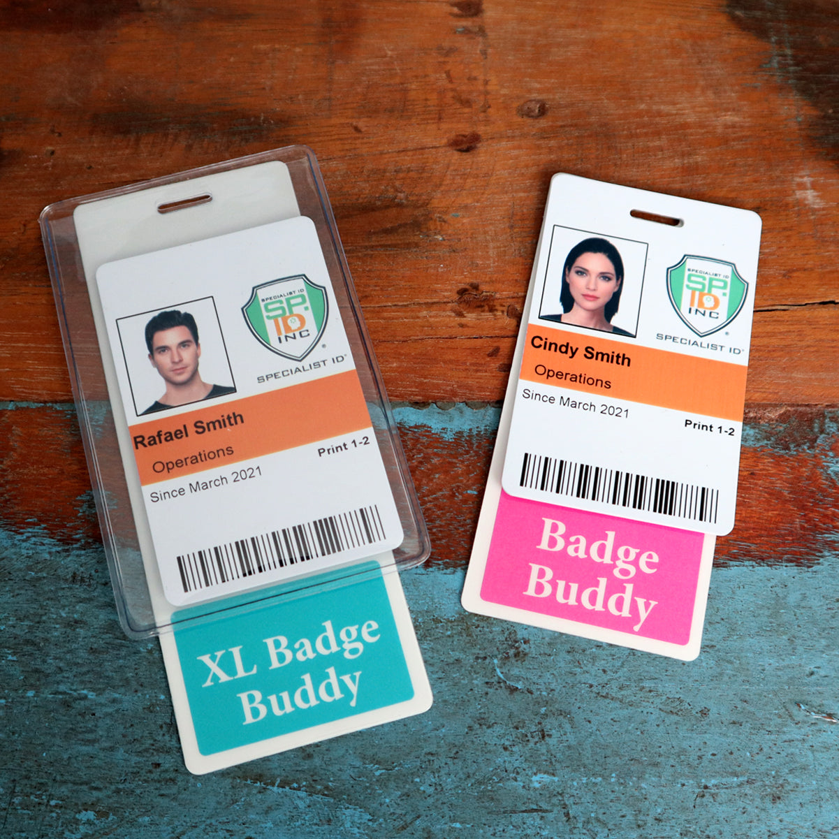 Custom Rack Badges Oversized Custom Badge Buddy - Vertical Customizable Badge Backers ...