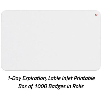 TEMPbadge T2020L Expiring Badge Front, 1-Day, Large Inkjet Roll, view 3