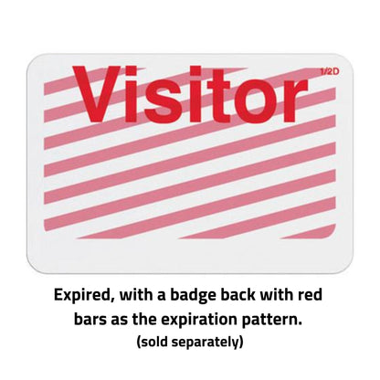 TEMPbadge T6403 Handwritten Expiring Badge Front, Half-Day, Visitor, expired state