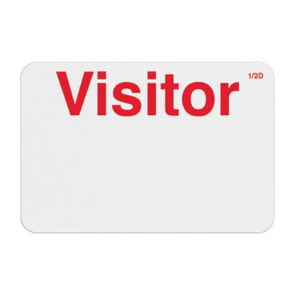 TEMPbadge T6403 Handwritten Expiring Badge Front, Half-Day, Visitor