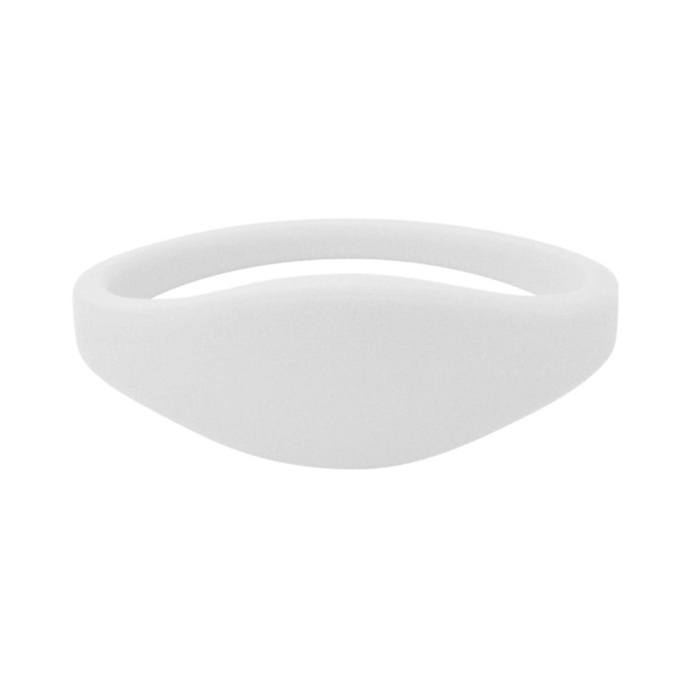 White silicone U-Band MIFARE Classic 1K access wristband. Sold by Specialist ID.