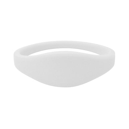 White silicone U-Band MIFARE Classic 1K access wristband. Sold by Specialist ID.
