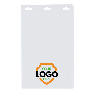 Custom Vertical Oversized 4X6 Vinyl ID Badge Holder (XL46V) - Add Your Logo