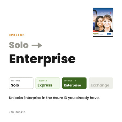 Asure ID upgrade from Solo to Enterprise, HID 086416