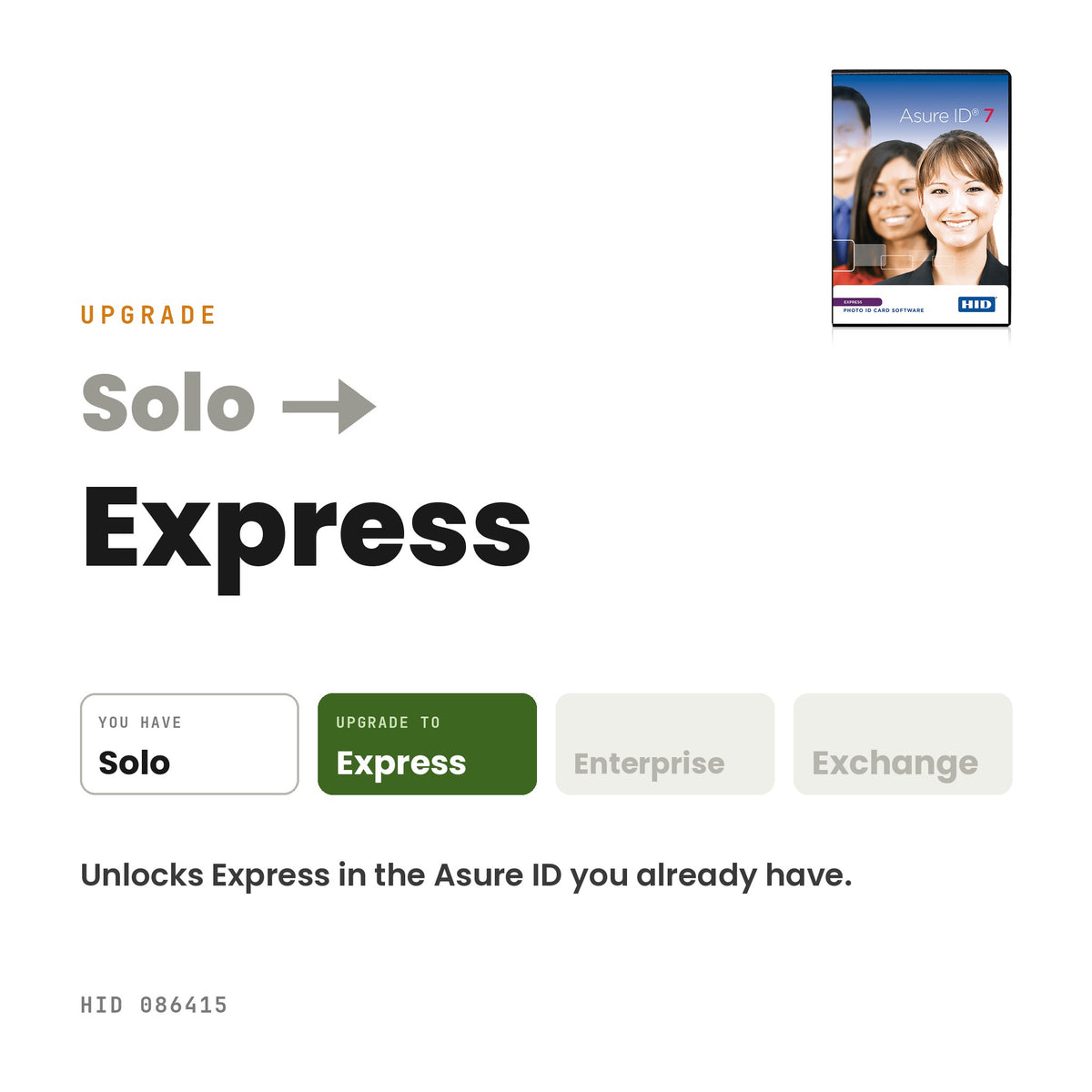 Asure ID upgrade from Solo to Express, HID 086415