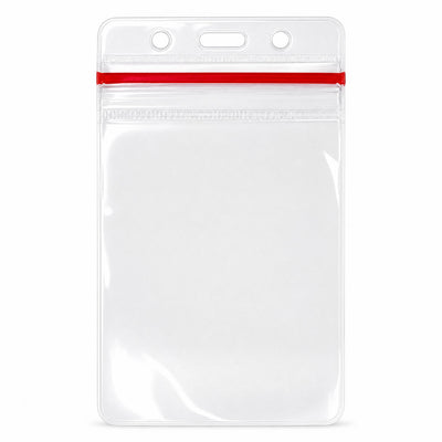 Clear Vertical Vinyl ID Holder with Zipper Top (VBH-V-ZIP)