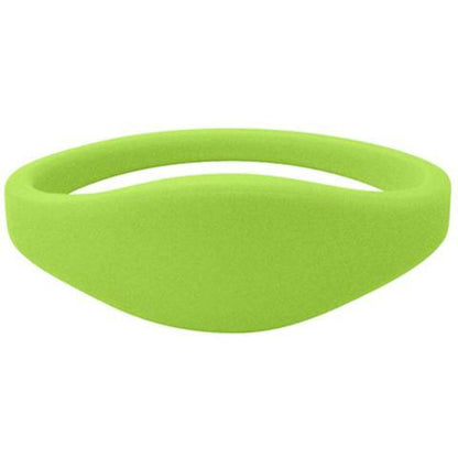 Day glow green silicone U-Band MIFARE Classic 1K access wristband. Sold by Specialist ID.