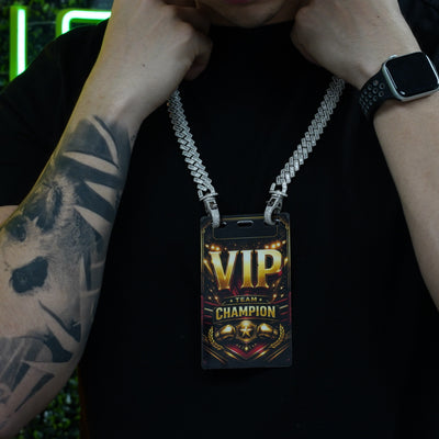 Ultimate Diamond Studded 10 Karat White Gold VIP Credential Chain