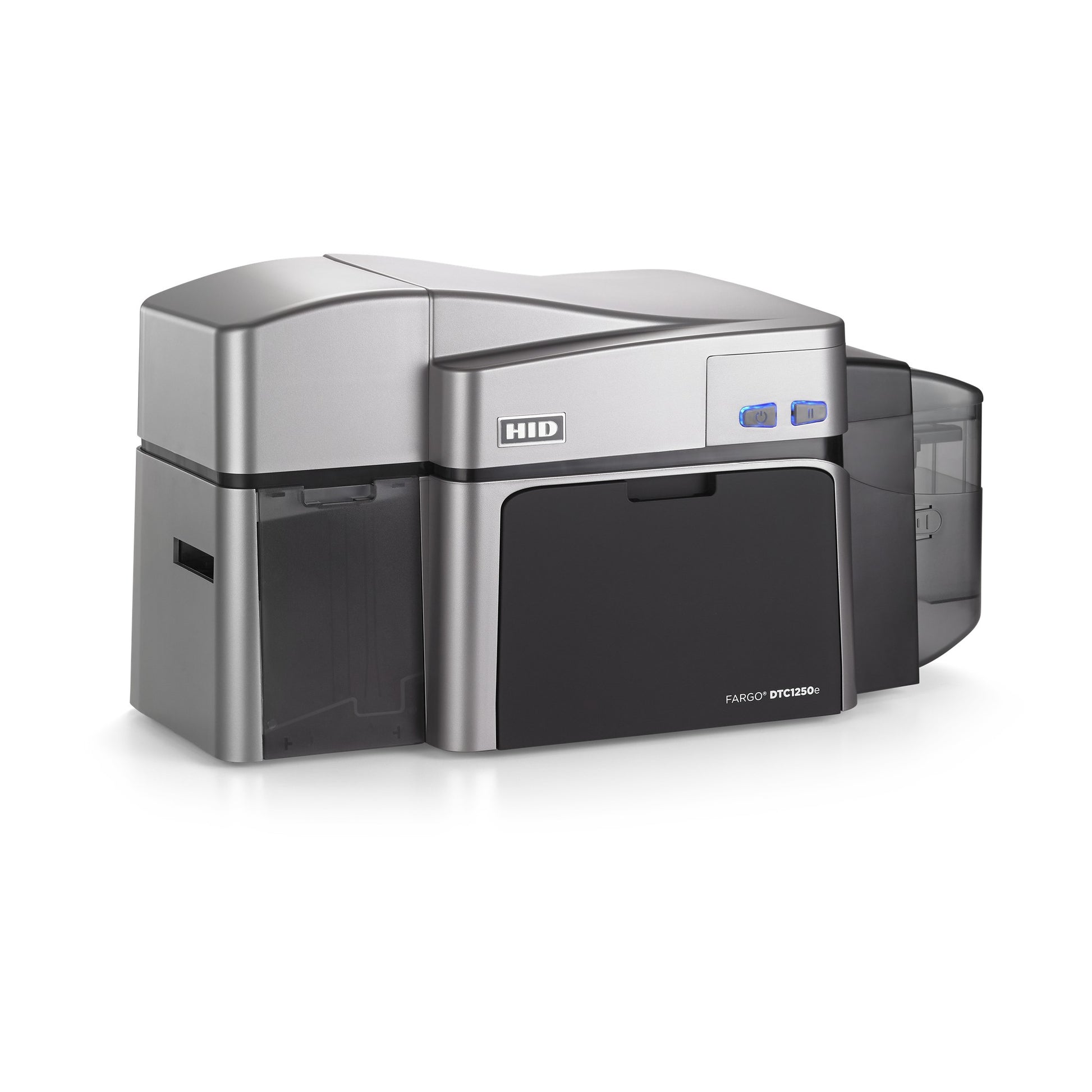 HID FARGO DTC1250e dual-sided ID card printer – left angle view