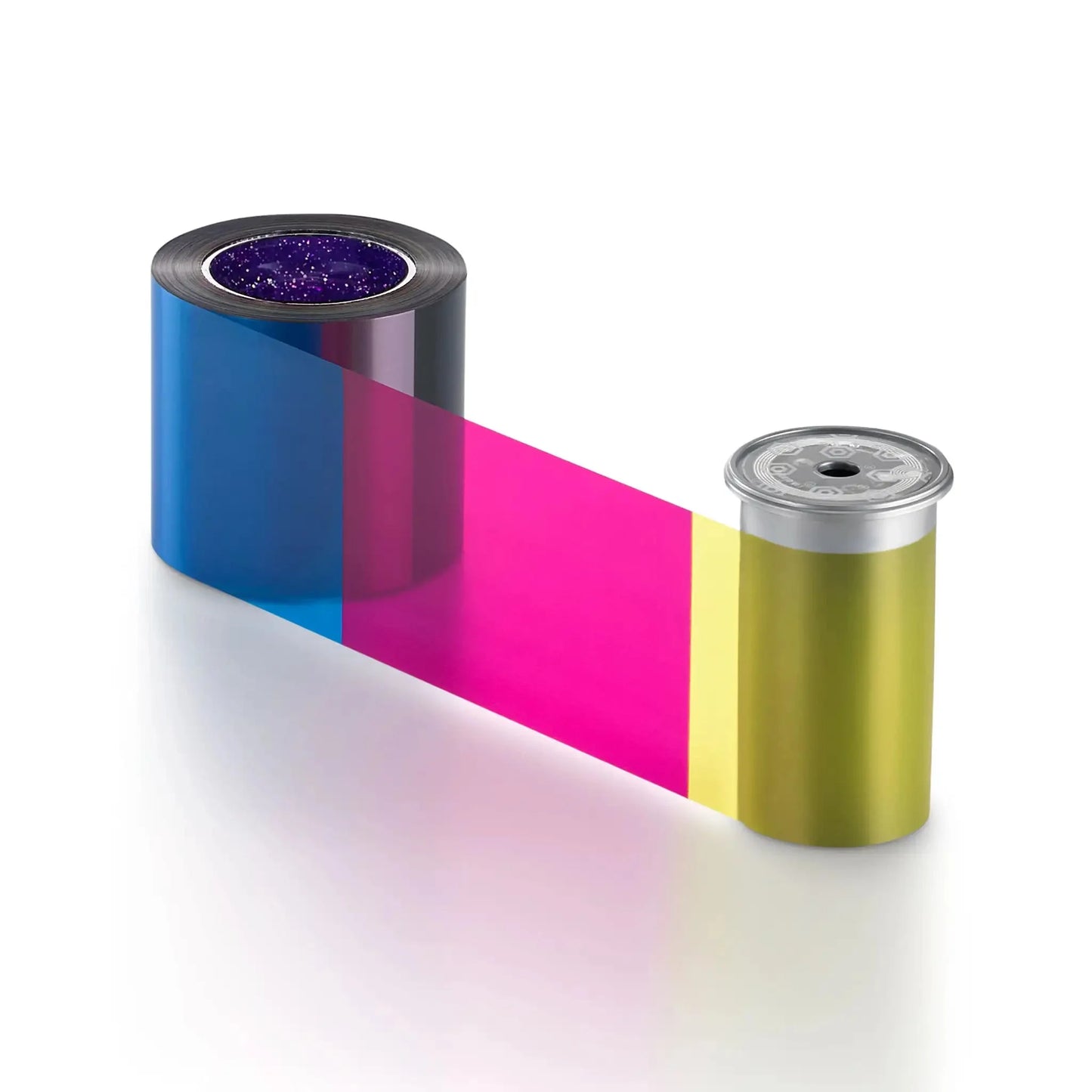 Representative color ribbon for Entrust 534000-002 unrolled between two spools