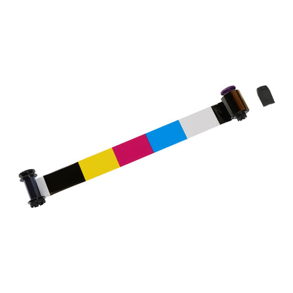 The Evolis RT5F014NAA HighTrust YMCFK Color Ribbon for the Avansia printer offers 400 prints, with yellow, magenta, cyan, black dye panels and a fitting component designed specifically for retransfer ID card printing.