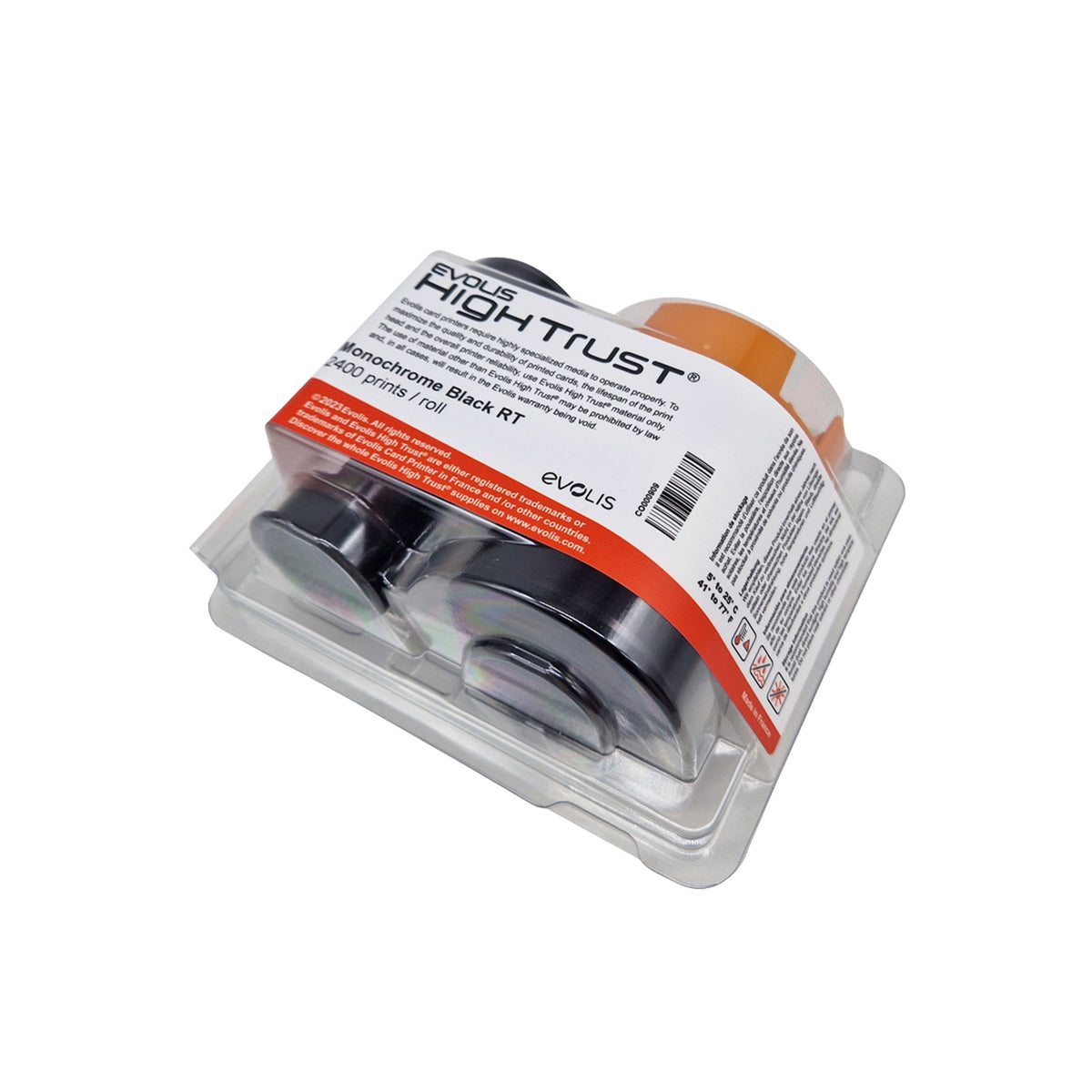 Retansfer Ribbon Evolis RTCT107NAAA HighTrust Black Ribbon, 2400 Prints | Specialist ID ...