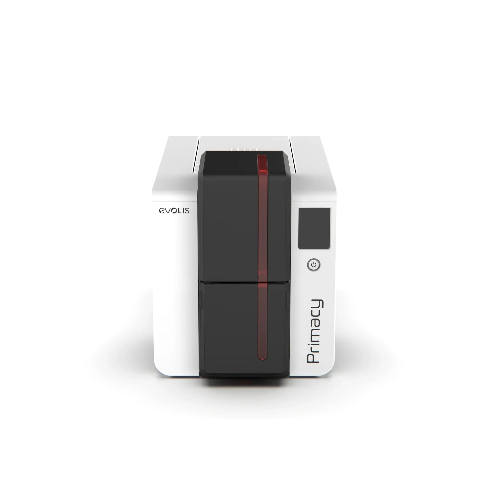 Evolis Primacy 2 LCD ID card printer front view with color touchscreen. Sold by Specialist ID.