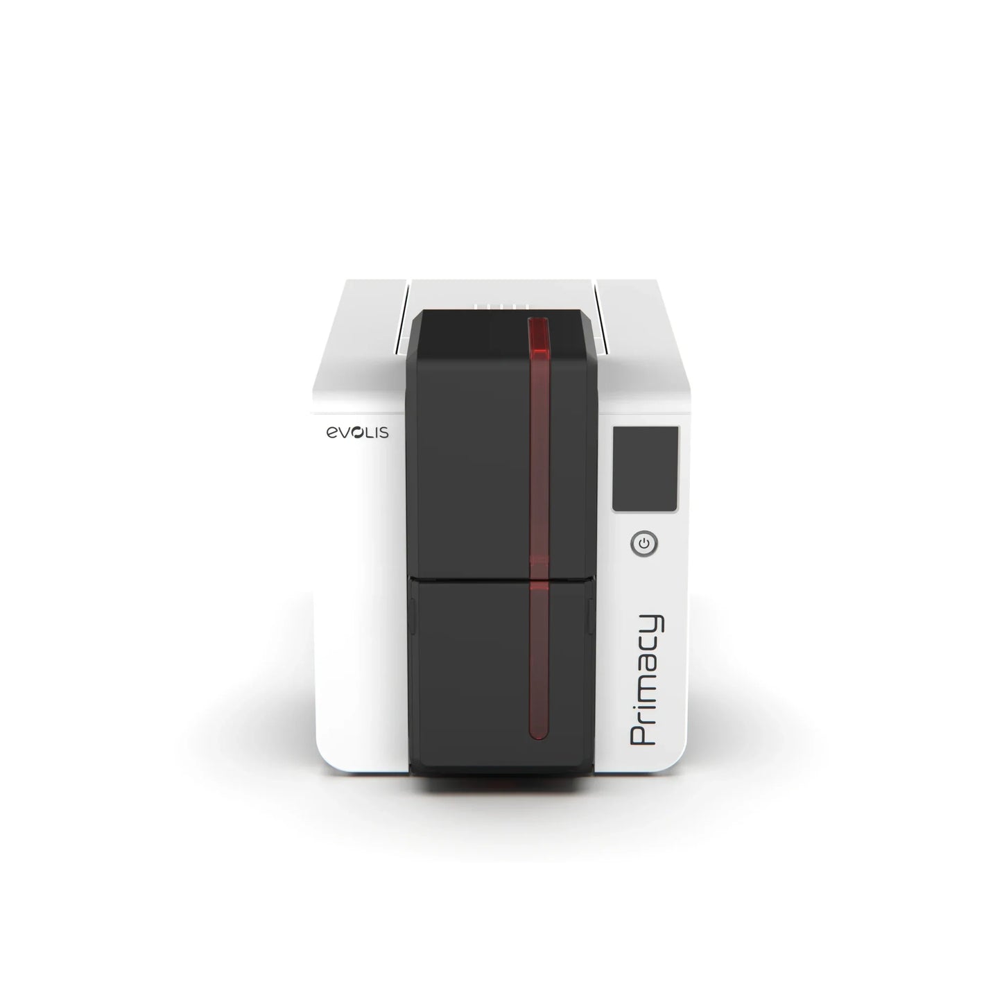 Evolis Primacy 2 LCD ID card printer front view with color touchscreen. Sold by Specialist ID.