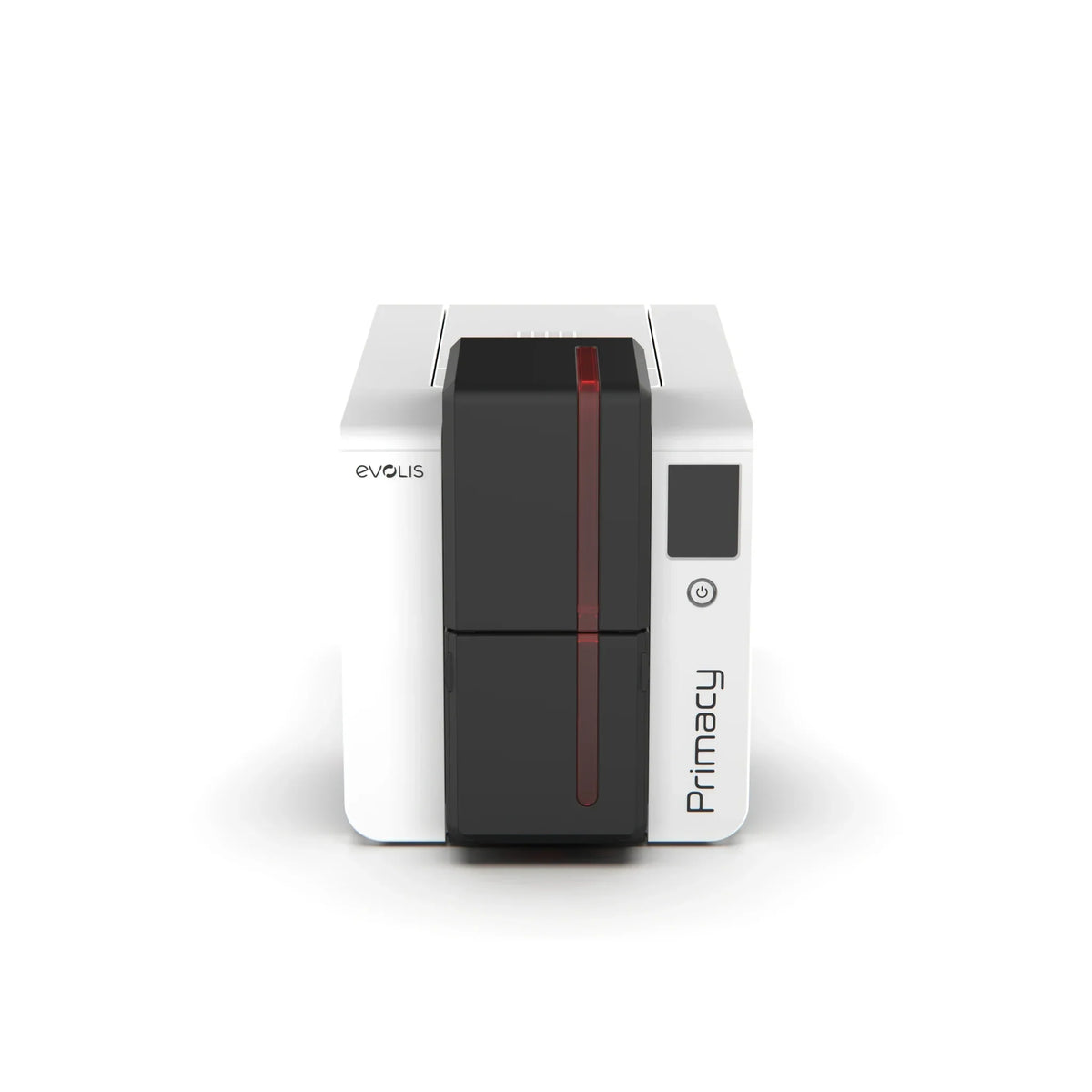 Evolis Primacy 2 LCD ID card printer front view with color touchscreen. Sold by Specialist ID.