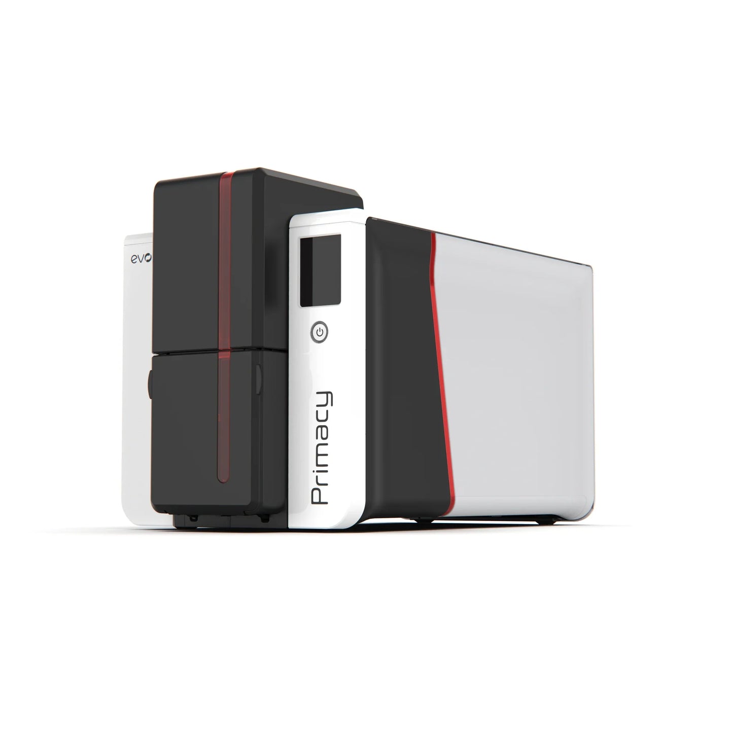 Evolis Primacy 2 LCD ID card printer left side with color touchscreen. Sold by Specialist ID.