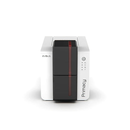 Evolis Primacy 2 ID card printer, LED indicator panel, front view. Sold by Specialist ID.