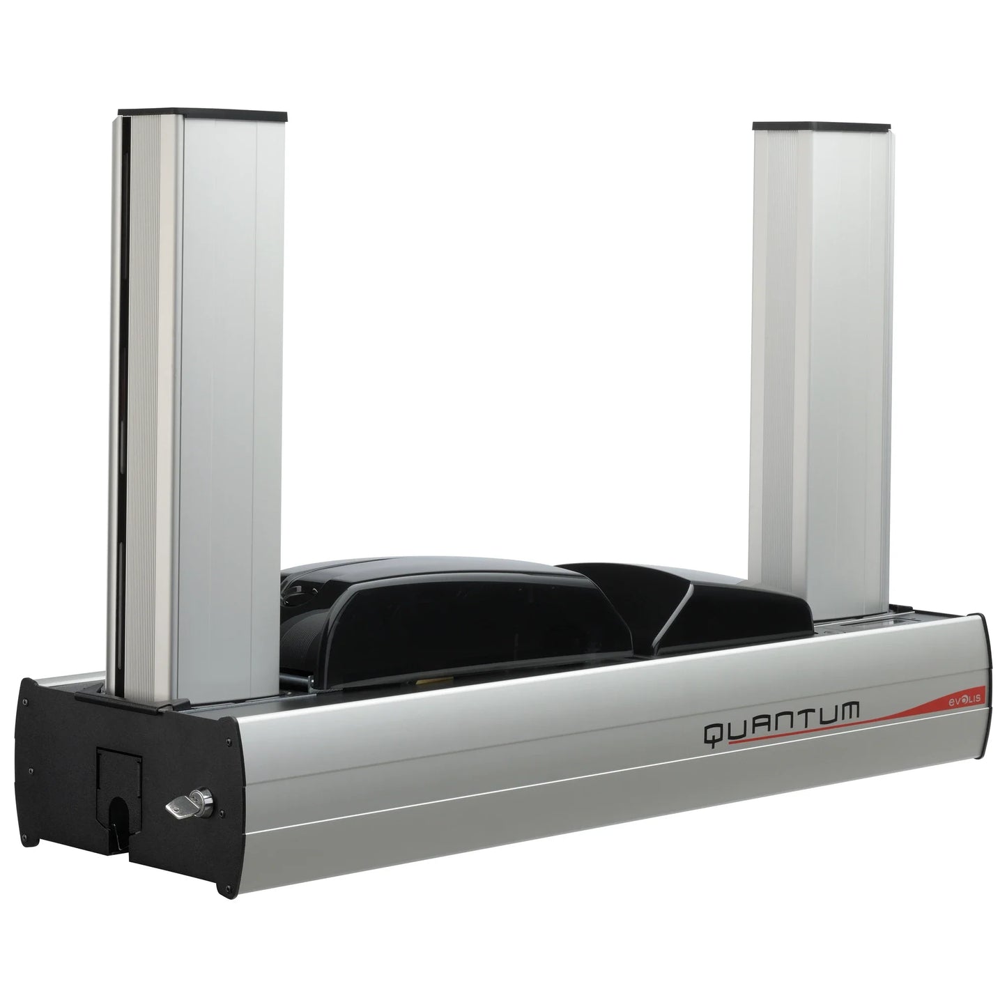 Evolis Quantum 2 centralized card printer, angled view of the aluminium body and detachable hoppers