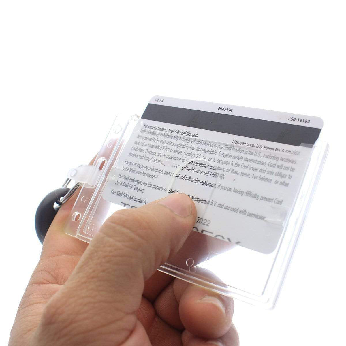 Gas Station Card Rack Rigid Fuel Card Holder with Key Ring | SpecialistID.com
